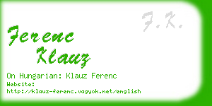 ferenc klauz business card